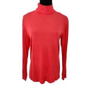 WinterSilks Base Layer Silk Long Sleeve Thermal Shirt Silk Mock Neck Sz M Pink